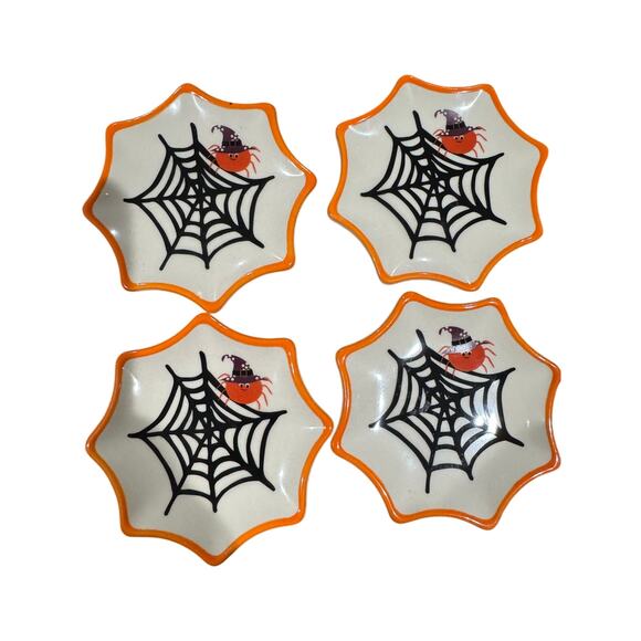 Temptations by Tara Boofetti Spider Web Witchy Tiny Dishes Set 4 - Picture 1 of 6